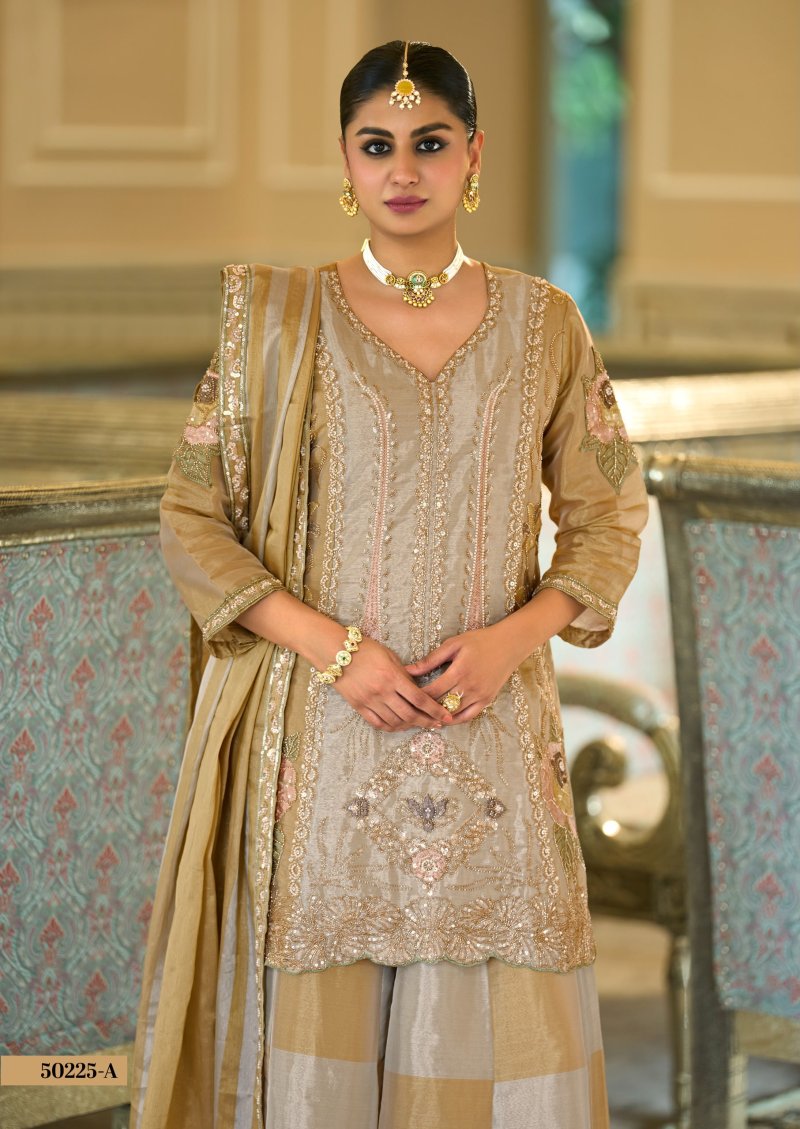 D 50225 A By Zaveri Viscose Kanjiveram Readymade Suits 